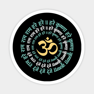 Hare Krishna Aum Om Mantra Symbol Chanting Hinduism Magnet